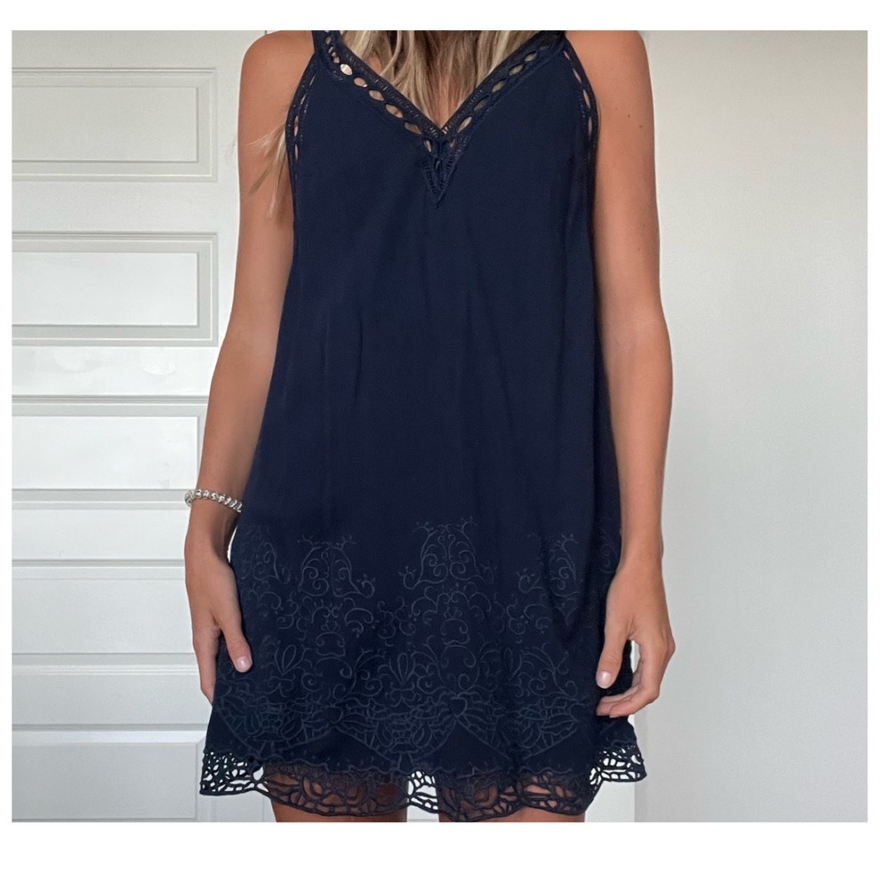 Navy Blue Spaghetti Strap Sundress, Size Small